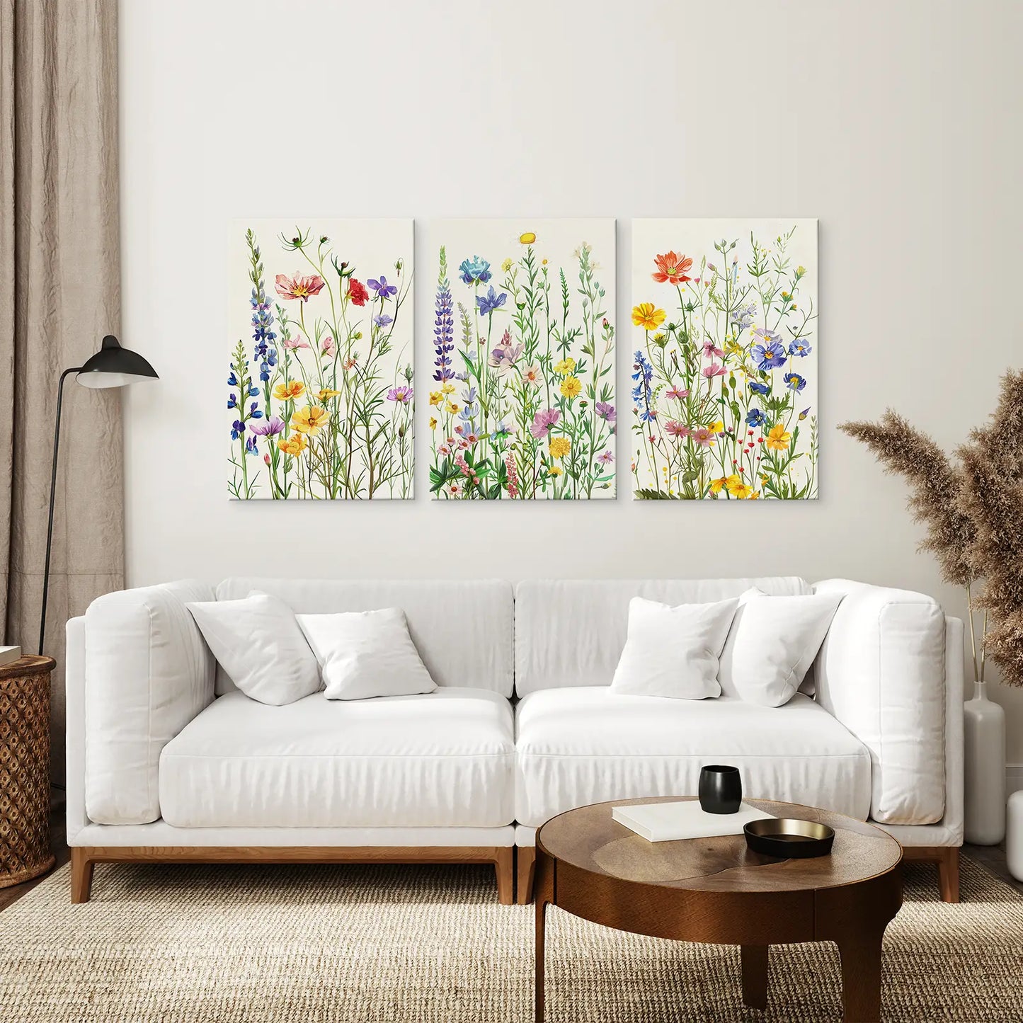 Wildflower Wall Art Set of 3 Watercolor Floral Prints