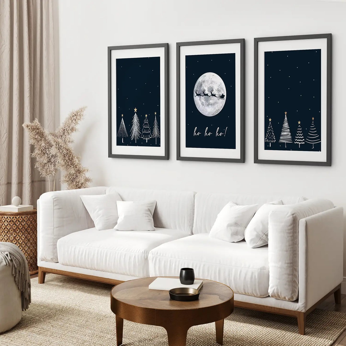 Winter Nordic Landscape Christmas Wall Art Set of 3