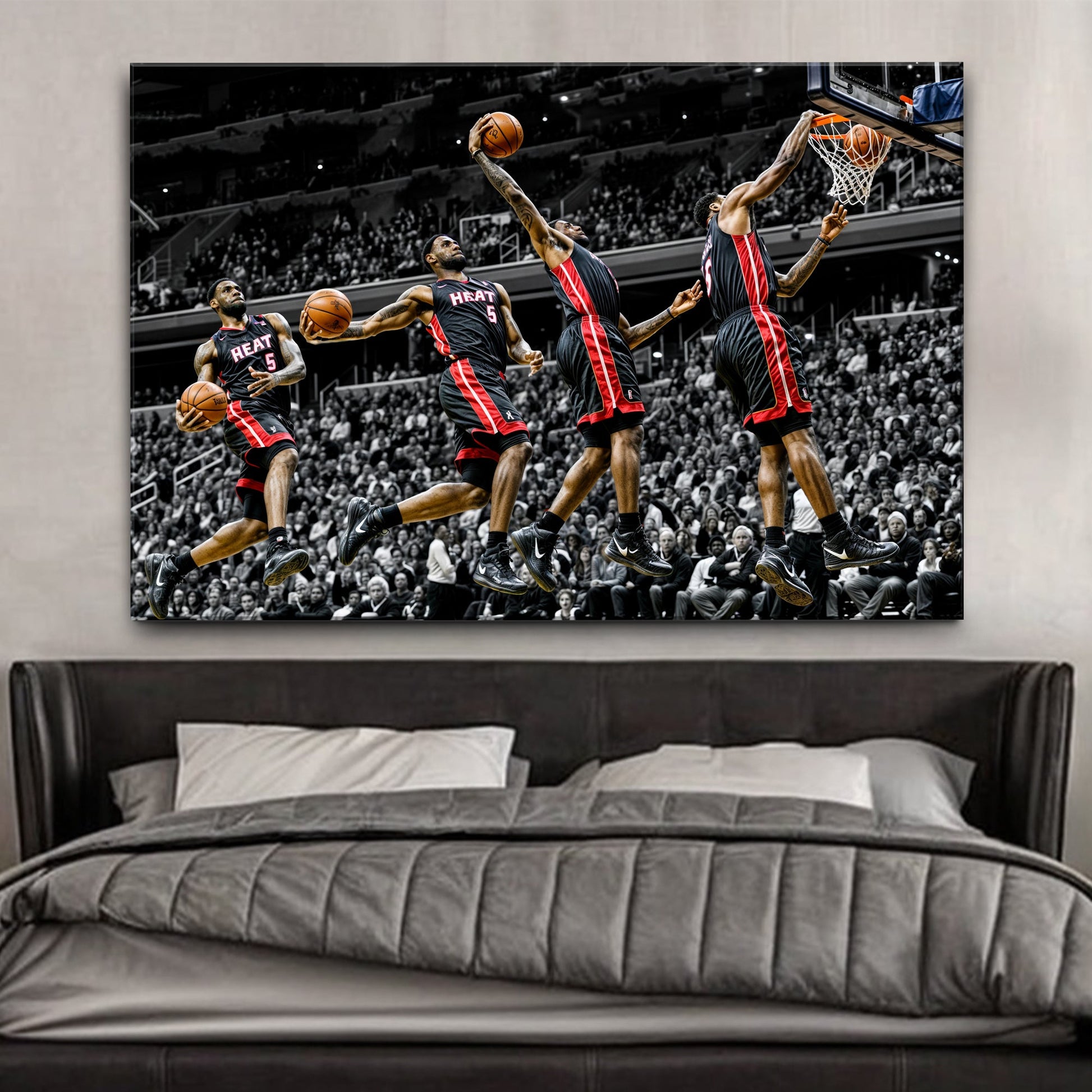 Momentum sports action canvas wall art with dynamic athletic motion in energetic composition