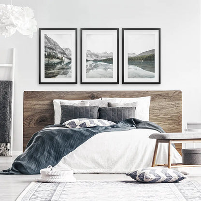 Moraine Lake Wall Art, Nordic Mountain 3 Piece Set