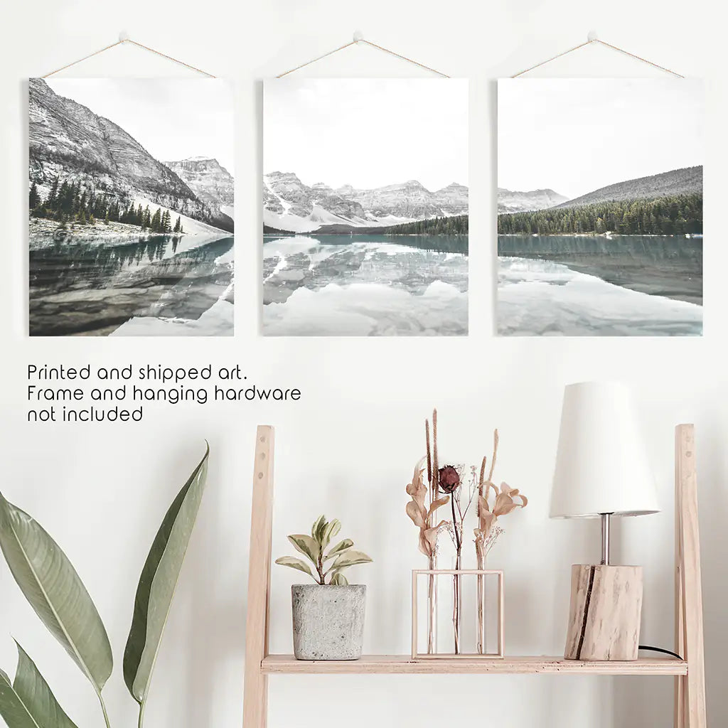 Moraine Lake Wall Art, Nordic Mountain 3 Piece Set