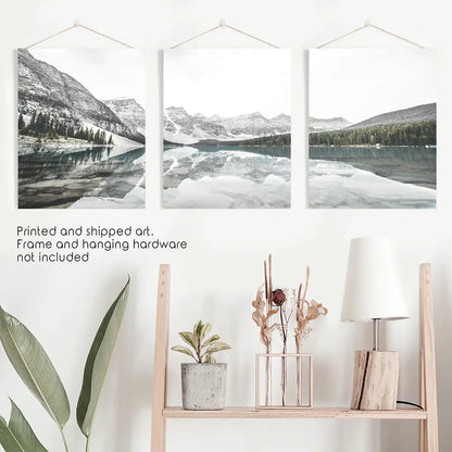 Moraine Lake Wall Art, Nordic Mountain 3 Piece Set