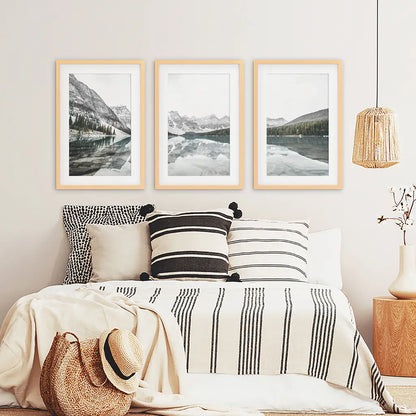 Moraine Lake Wall Art, Nordic Mountain 3 Piece Set