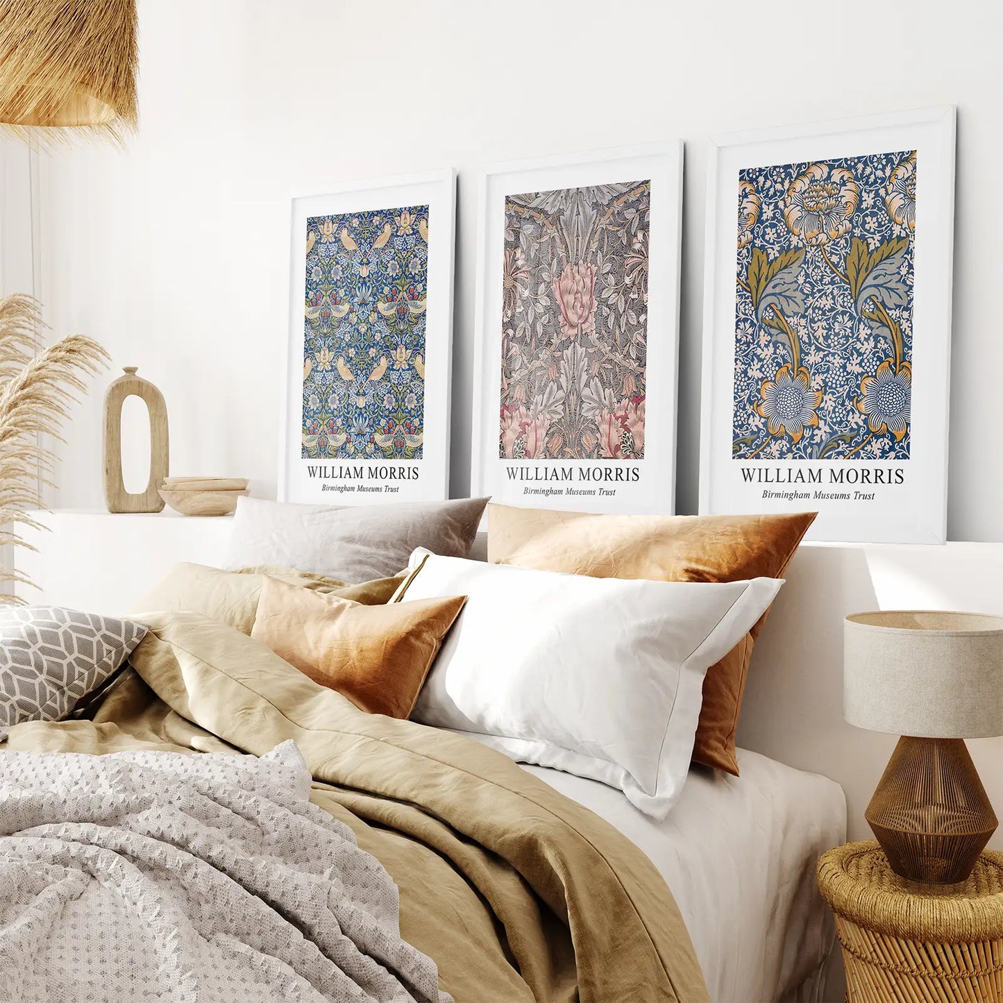 Art Nouveau Floral Wall Art Set of 3 Vintage Prints