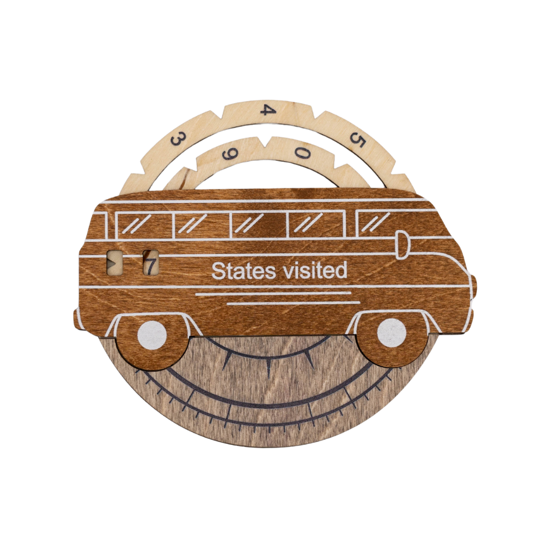 Wooden USA map wall art in multicolor