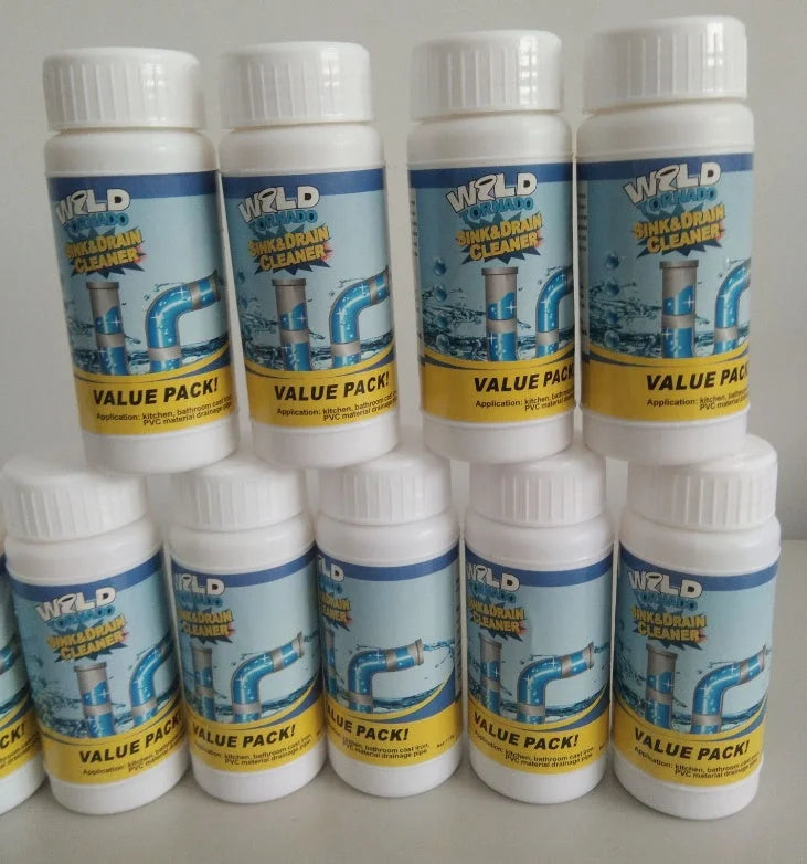 Multiple bottles of Wild Tornado sink and drain cleaner value pack bulk purchase arrangement