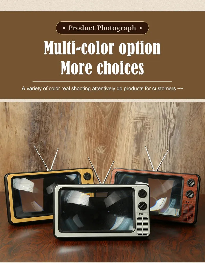 Multiple color options for vintage TV phone screen magnifier stand