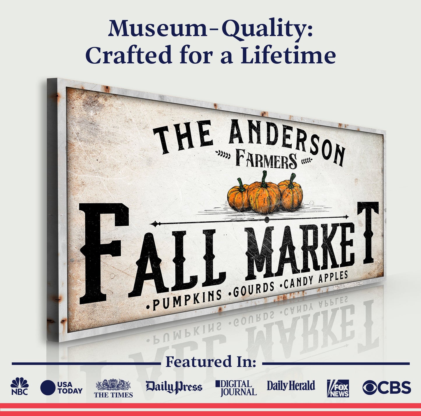 Farmers Fall Market Canvas Wall Art Sign
