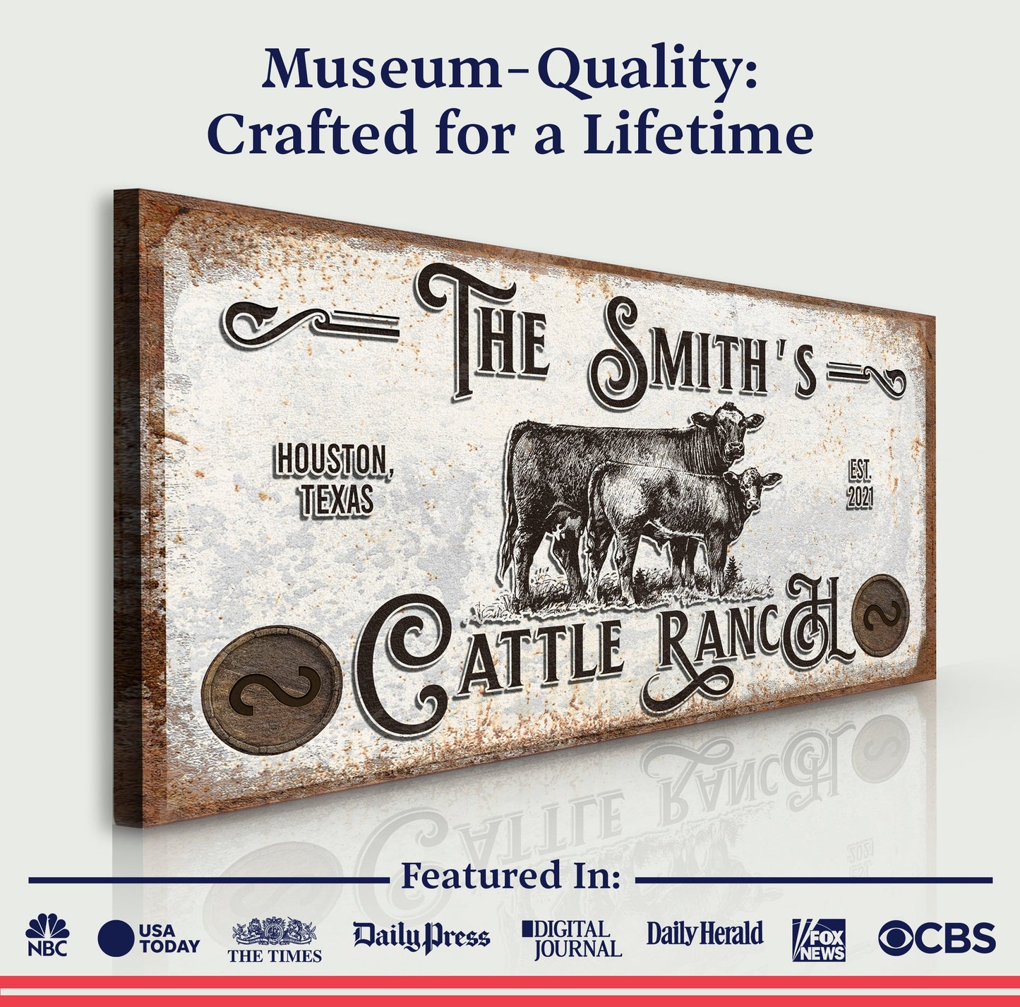 Branded Cattle Ranch Rustic Canvas Print