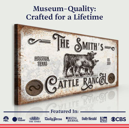 Branded Cattle Ranch Rustic Canvas Print