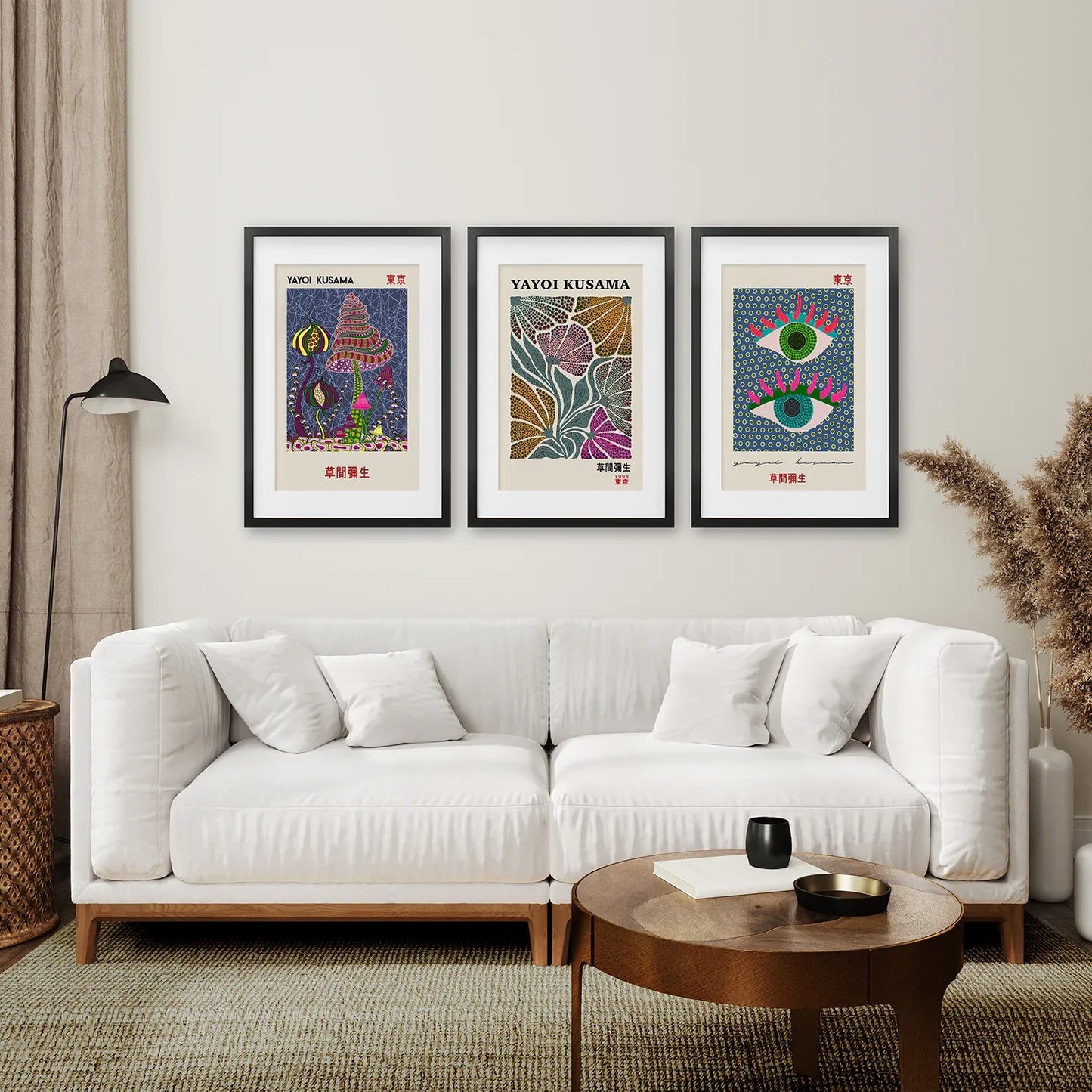 Colorful Museum Wall Art Set of 3 Exhibition Prints