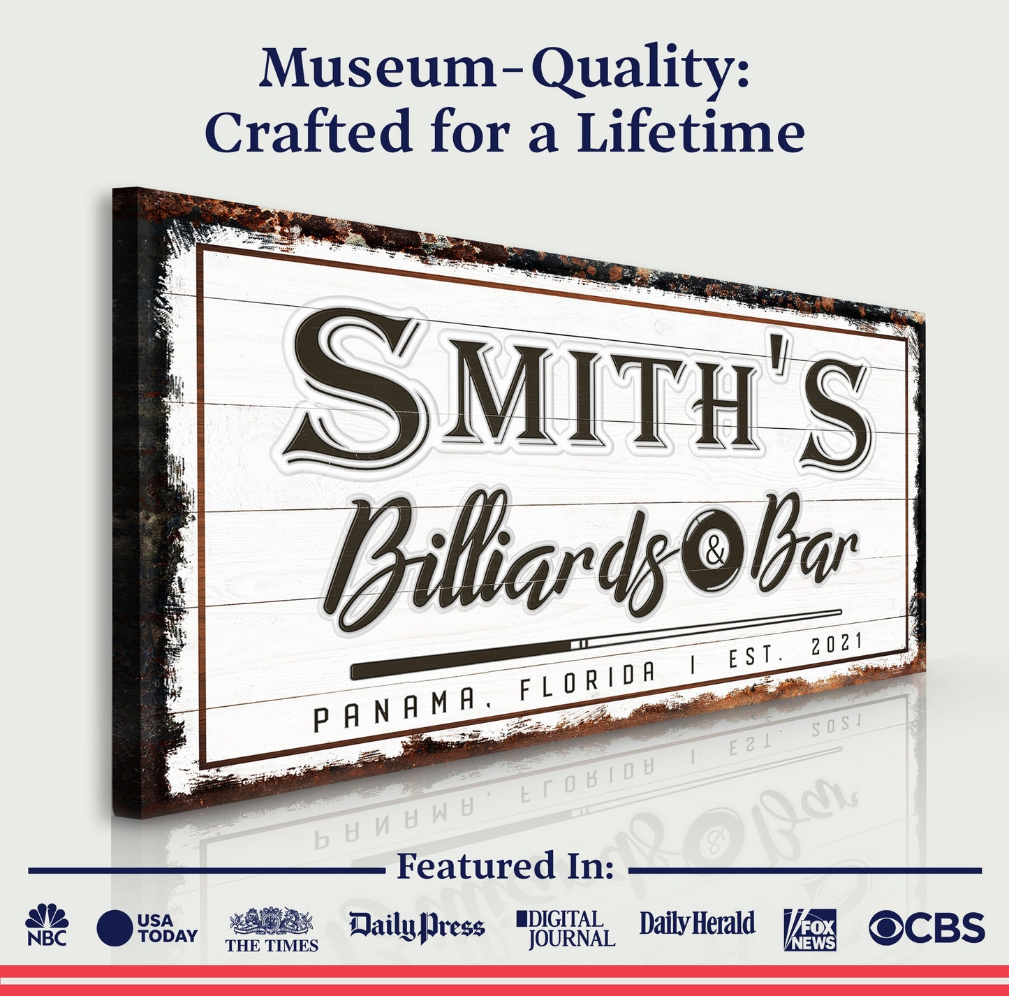 Billiards And Bar Canvas Sign III