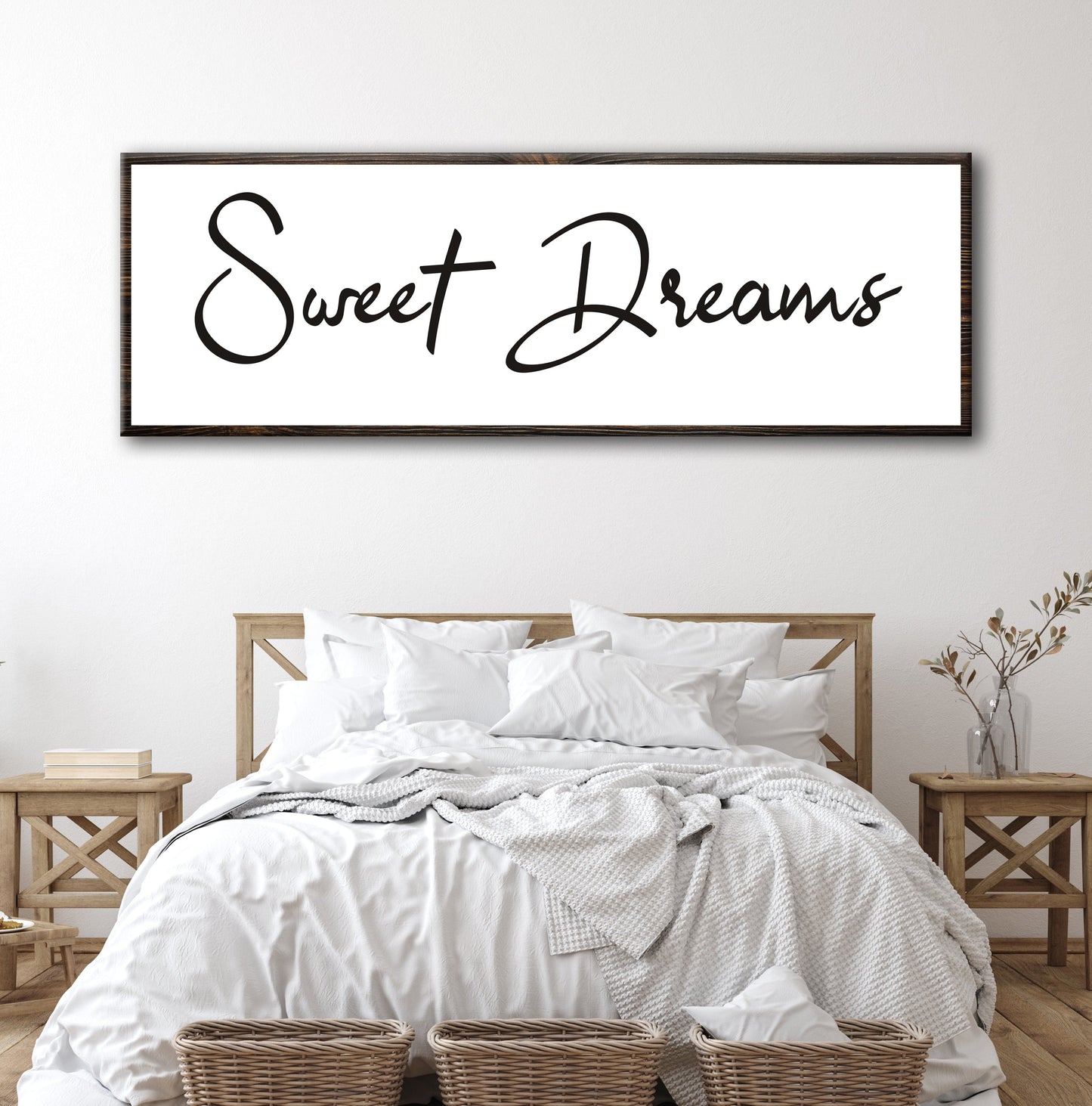 Sweet Dreams rustic canvas sign for bedroom and nursery wall decor