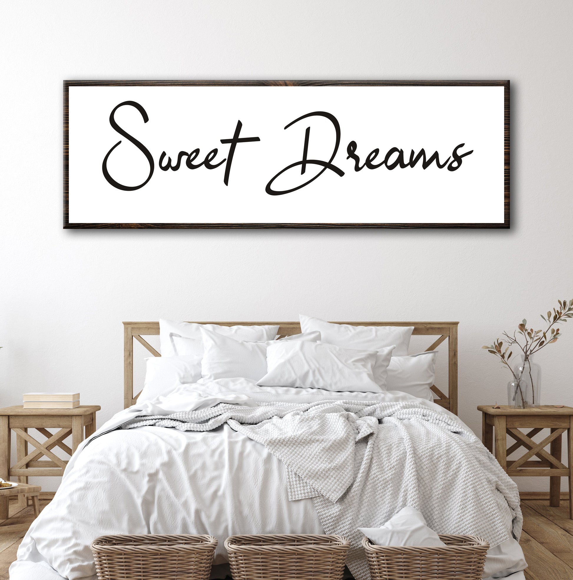 Sweet Dreams rustic canvas sign for bedroom and nursery wall decor
