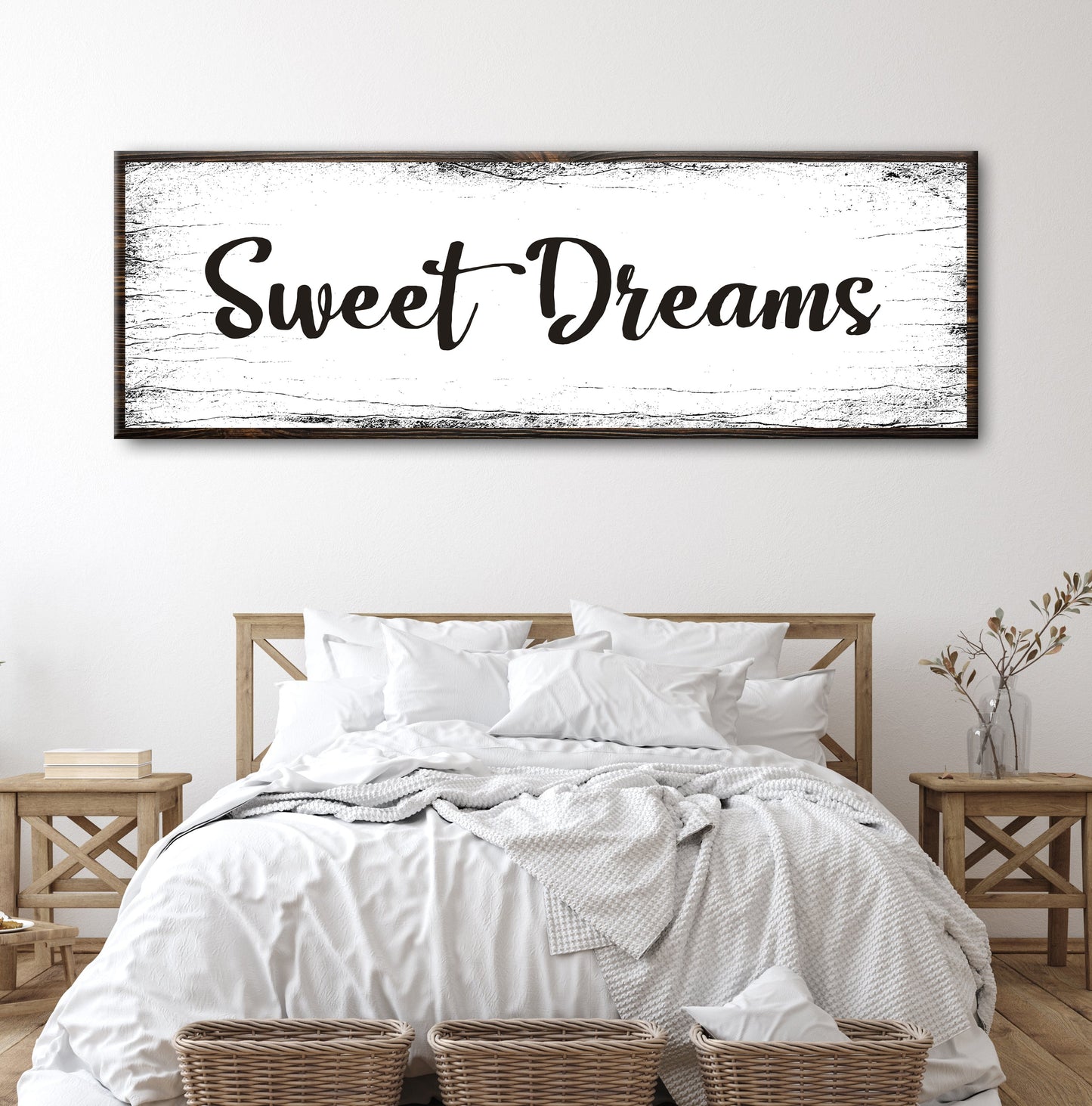 Sweet Dreams Rustic Bedroom Canvas Sign
