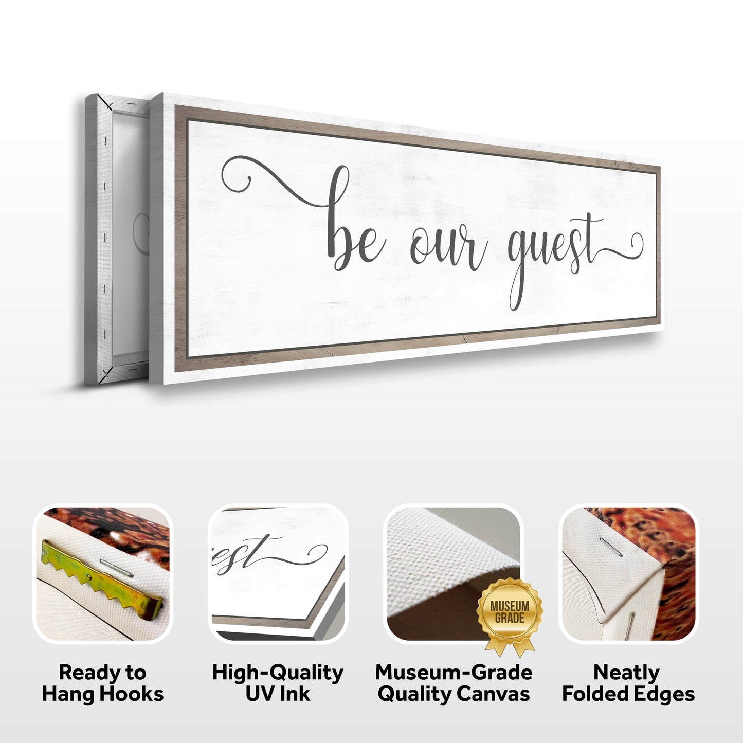 Be Our Guest Rustic Welcome Canvas Sign