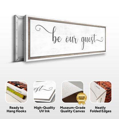 Be Our Guest Rustic Welcome Canvas Sign