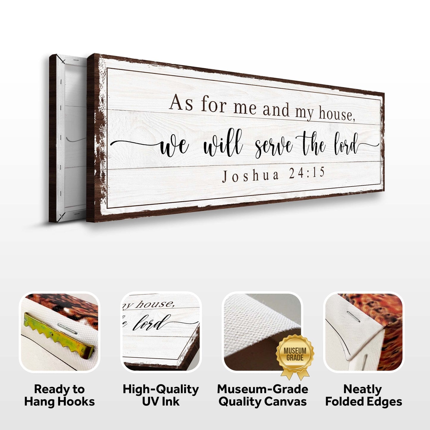 Joshua 24:15 We Will Serve the Lord Vintage Canvas