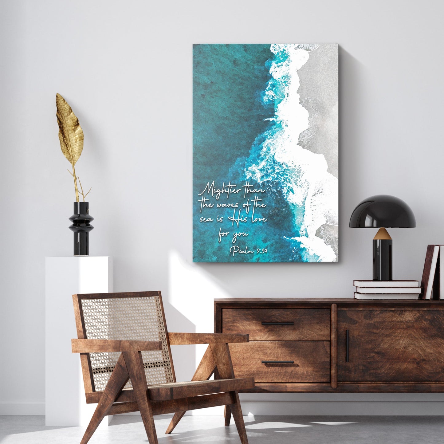 Mightier Than the Waves Psalm 93:4 Canvas Sign