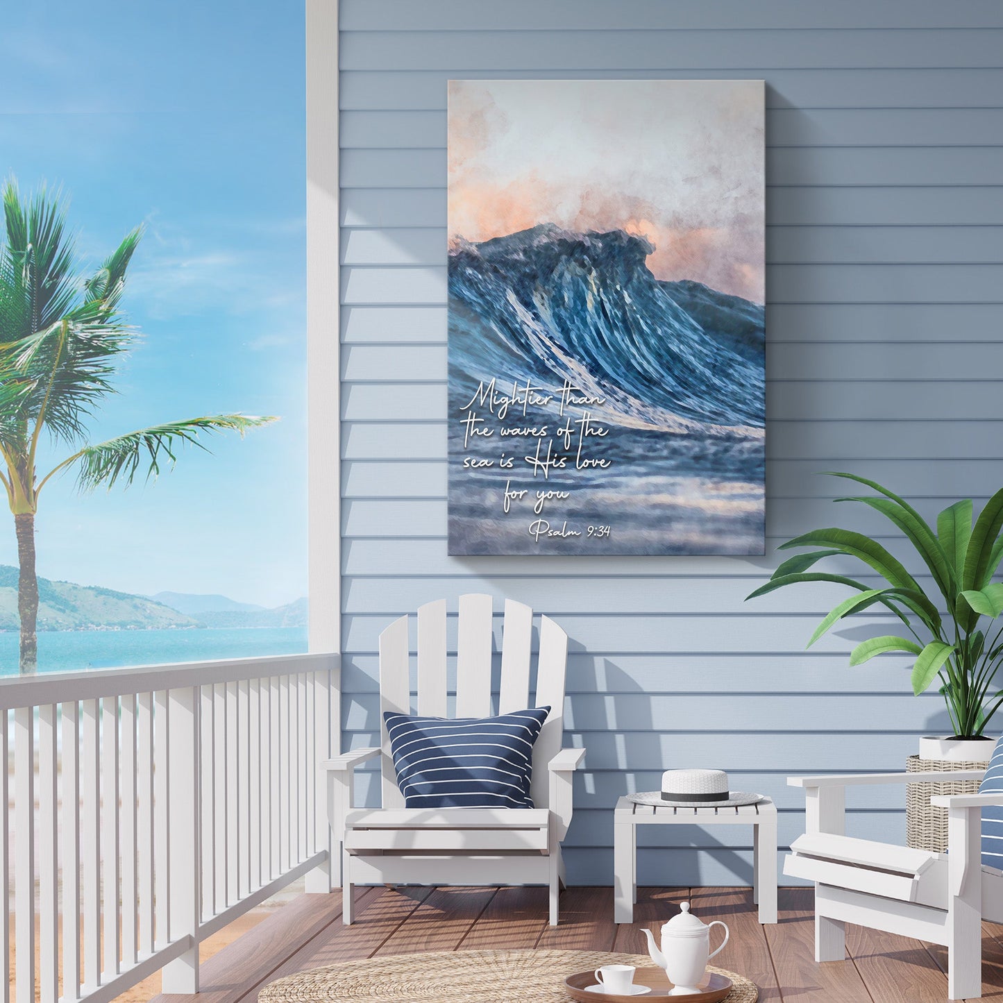 Mightier Than the Waves Psalm 93:4 Canvas Sign