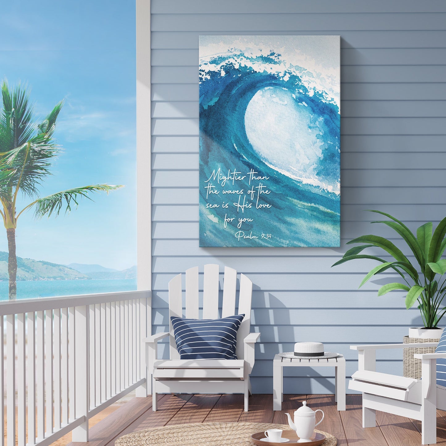 Mightier Than the Waves Psalm 93:4 Canvas Sign