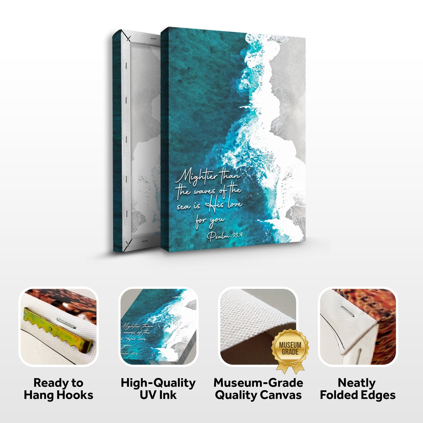 Mightier Than the Waves Psalm 93:4 Canvas Sign