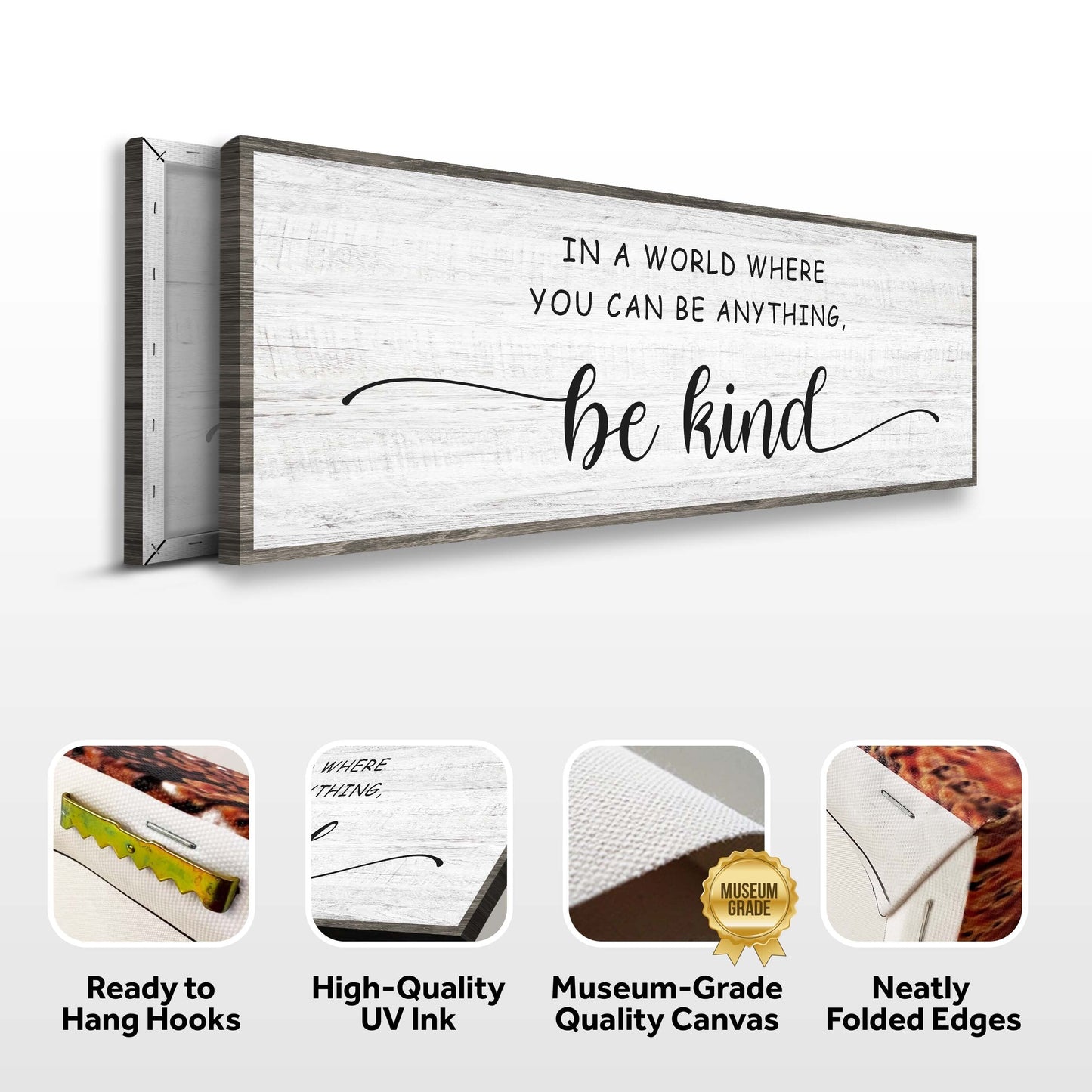 In A World Where You Can Be Anything Be Kind Canvas Wall Art