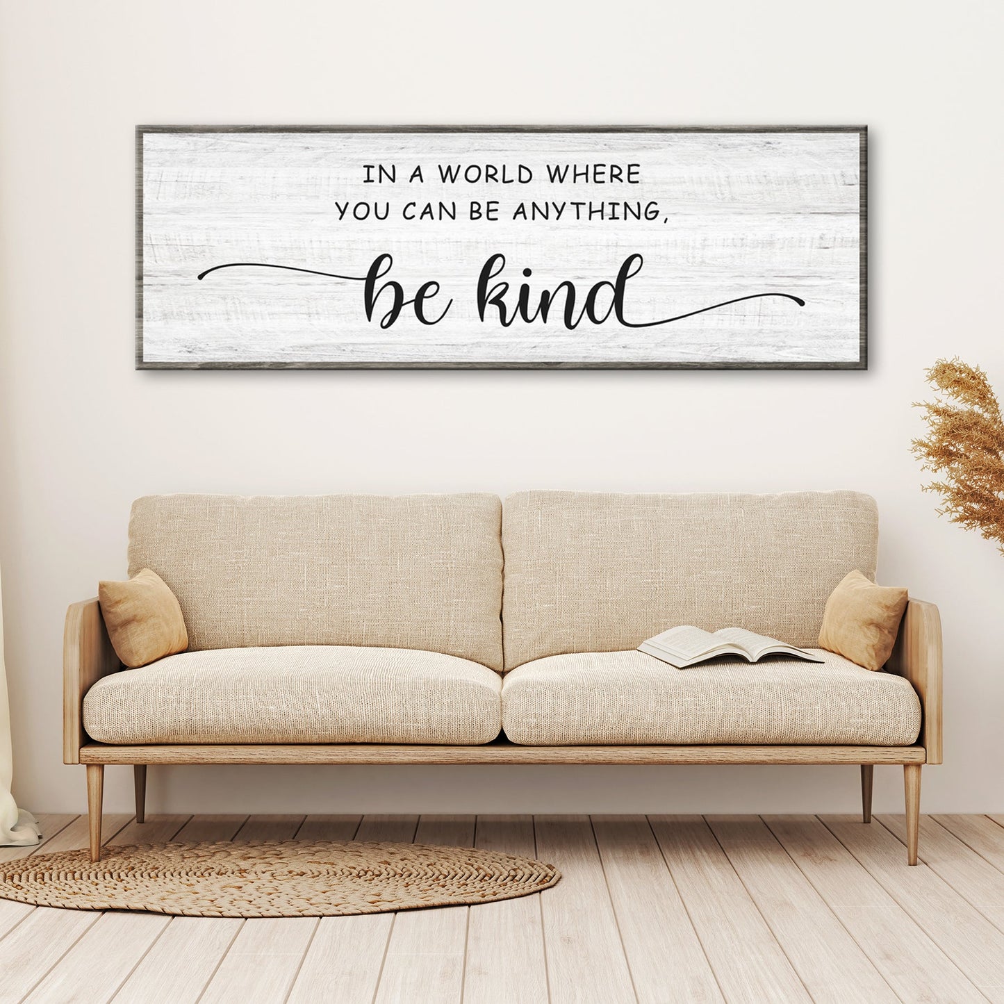 In A World Where You Can Be Anything Be Kind Canvas Wall Art