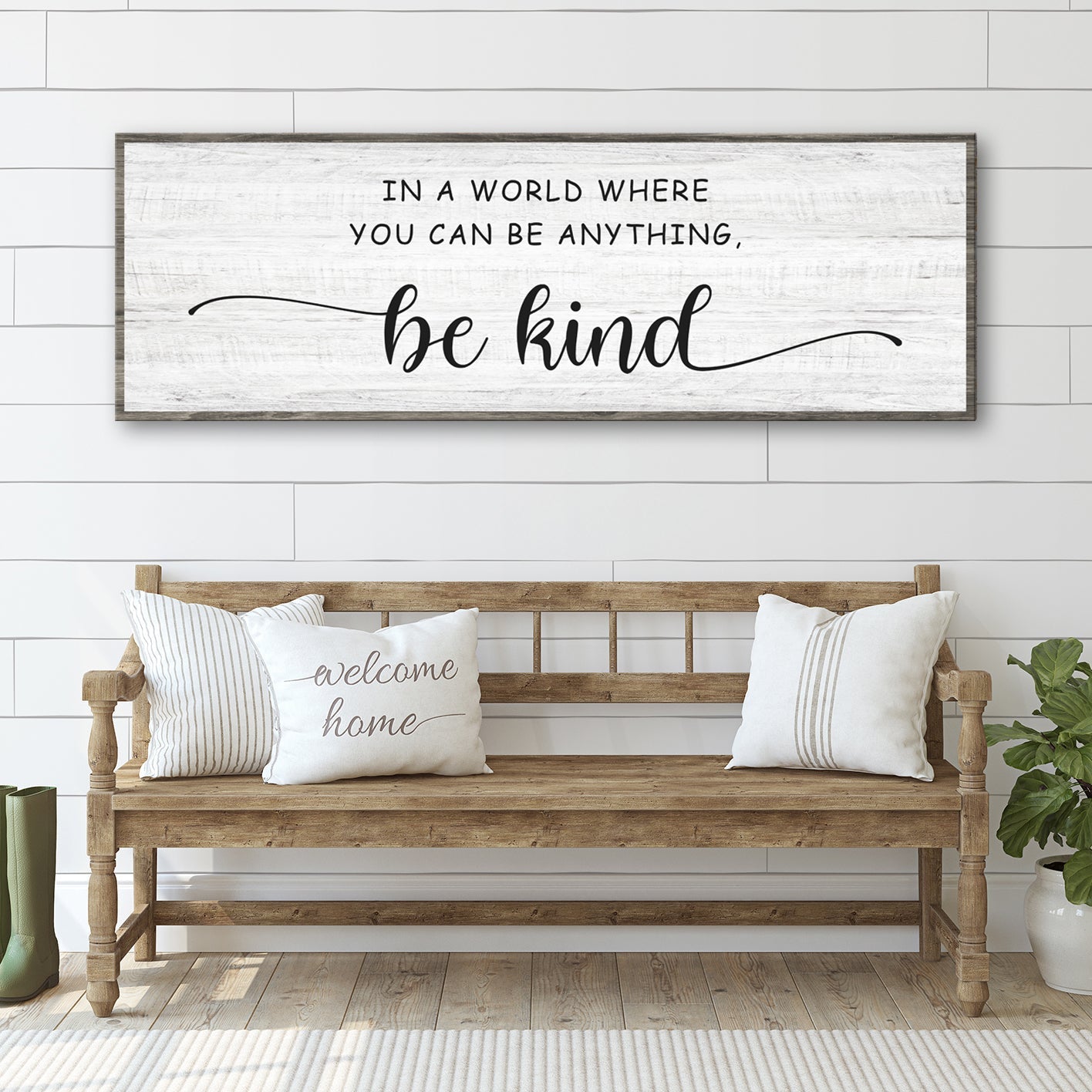 In A World Where You Can Be Anything Be Kind Canvas Wall Art