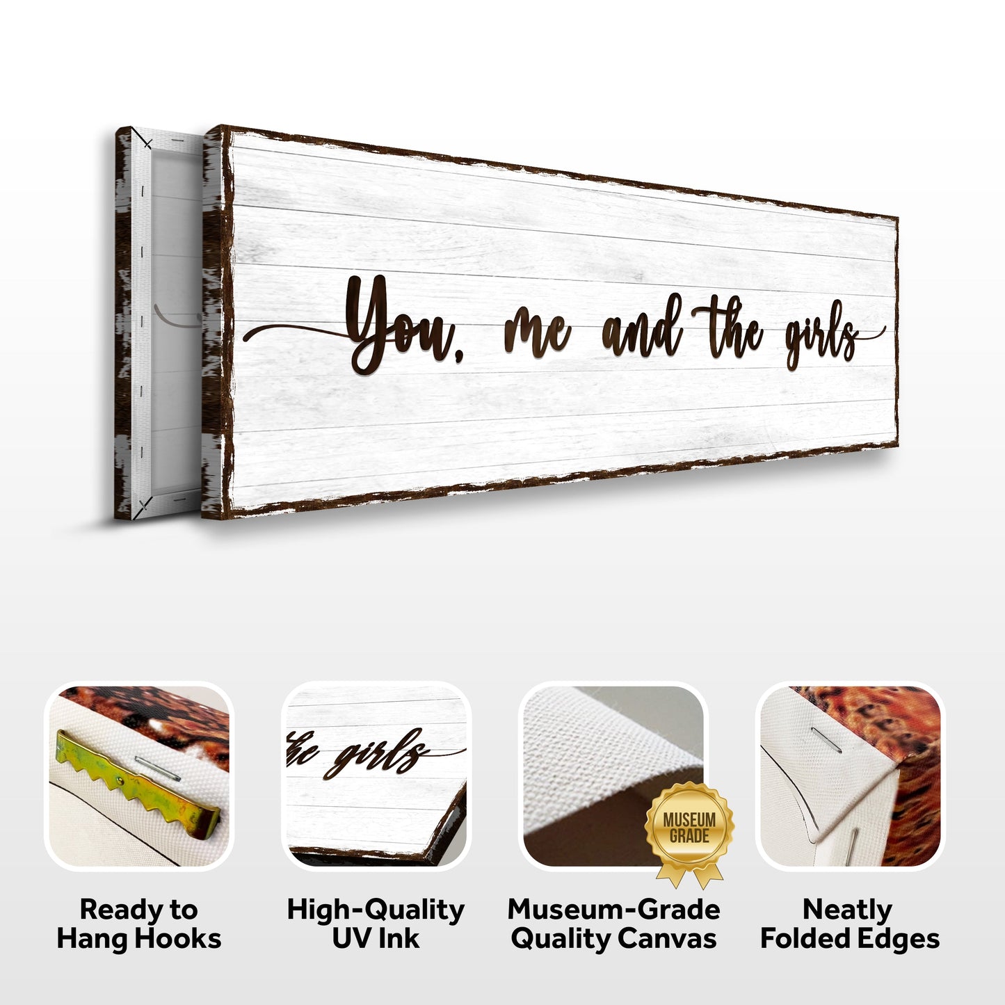 You Me And The Girls Family Canvas Sign