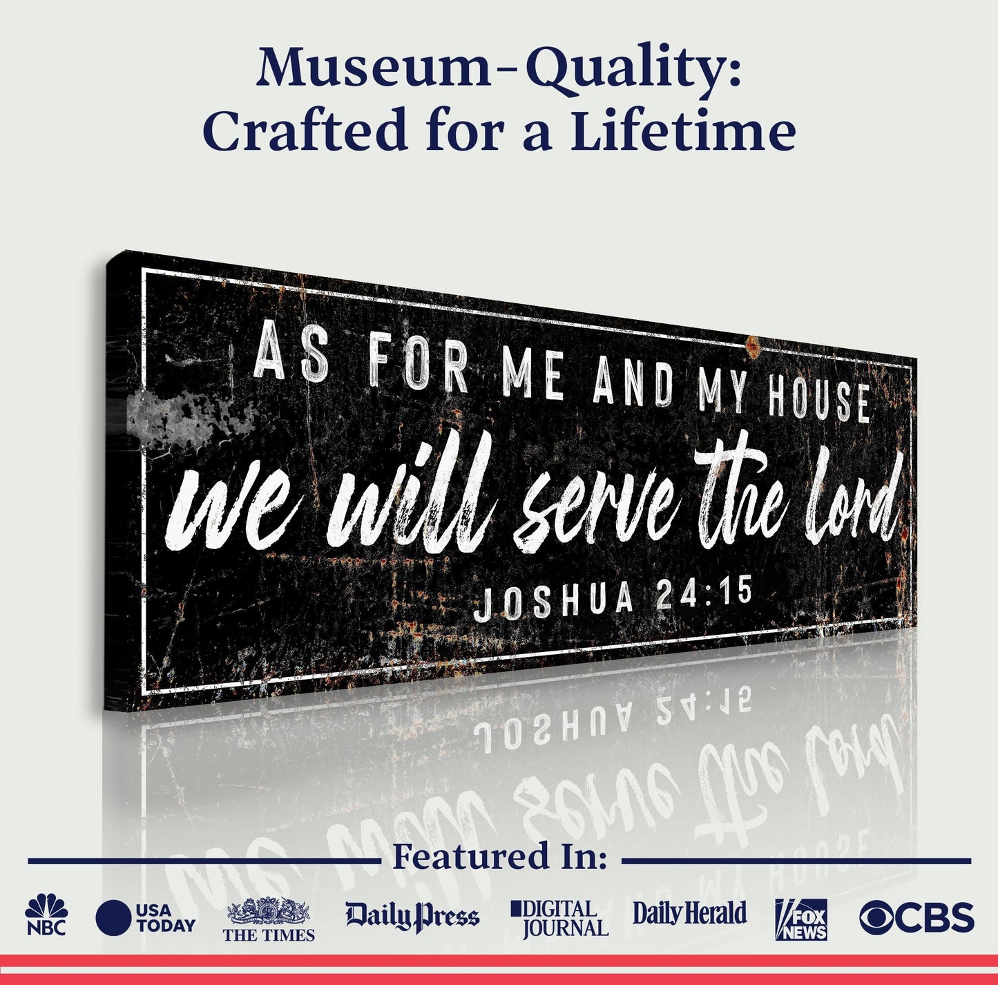 Joshua 24:15 We Will Serve The Lord Faith Canvas Sign VI