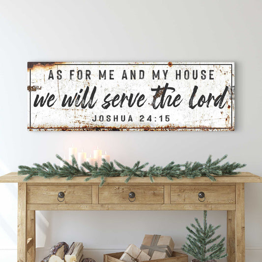 Joshua 24:15 We Will Serve The Lord rustic canvas wall art