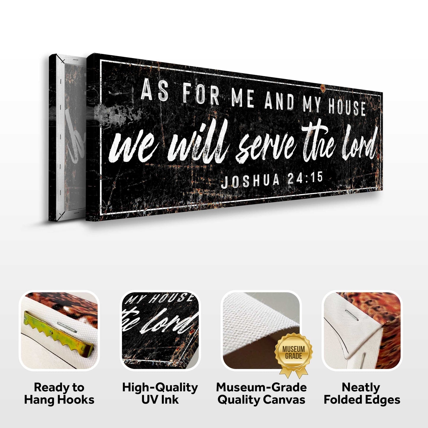 Joshua 24:15 We Will Serve The Lord Faith Canvas Sign VI