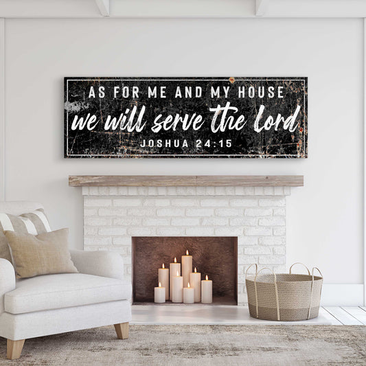 Joshua 24:15 We Will Serve The Lord Faith Canvas Sign VI