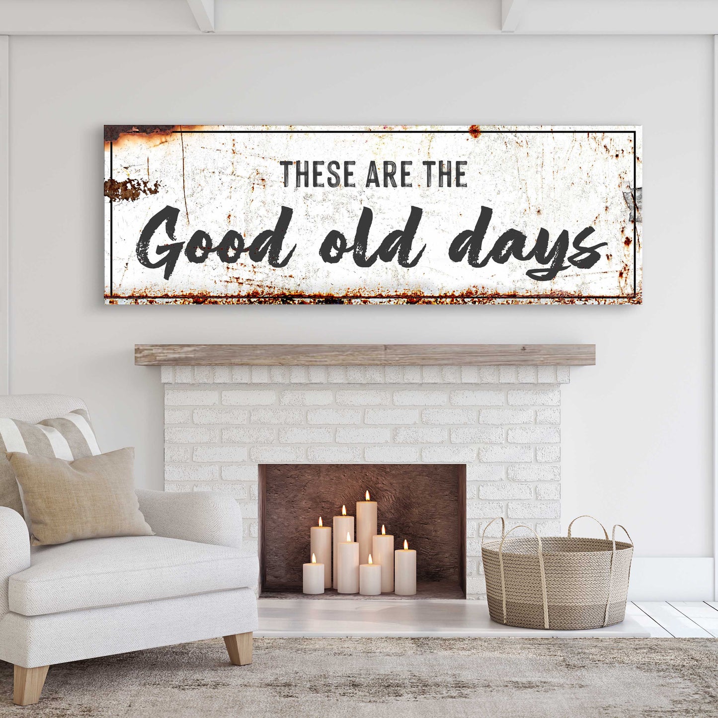 These Are The Good Old Days rustic canvas wall art