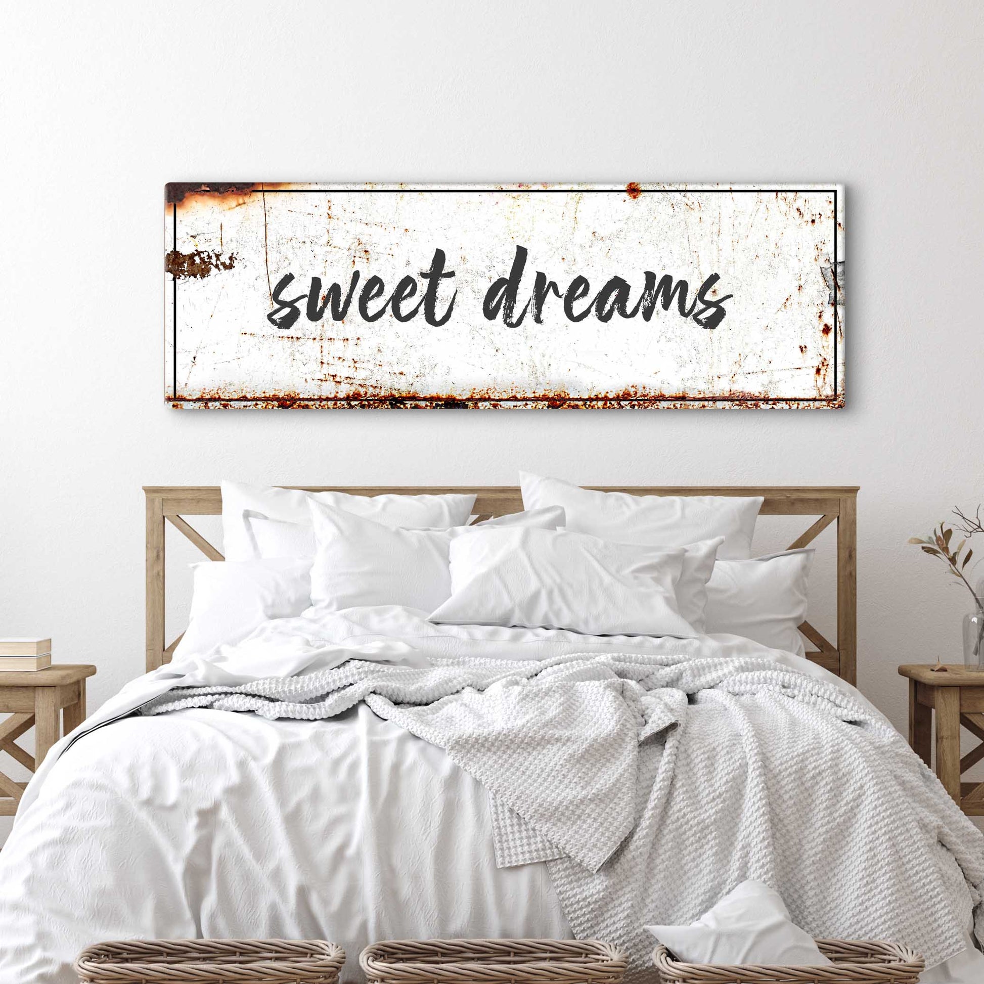 Sweet Dreams bedroom canvas wall art sign