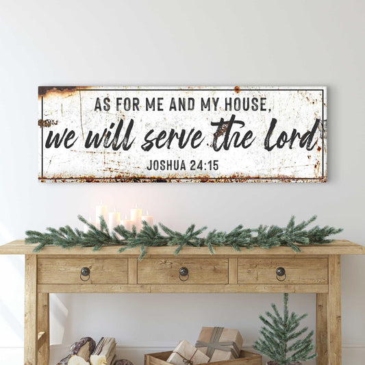 Joshua 24:15 We Will Serve The Lord rustic canvas wall art