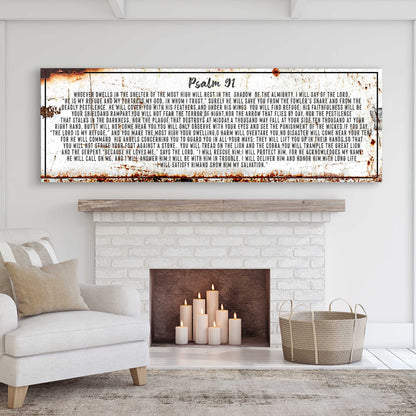 Psalm 91 He Is My Refuge canvas wall art sign
