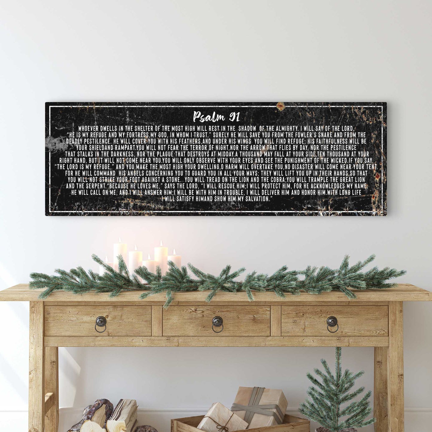 Psalm 91 He Is My Refuge Faith Canvas Wall Art II