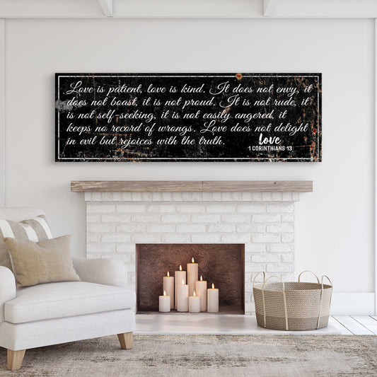 1 Corinthians 13 Love Is Patient rustic Christian canvas wall art