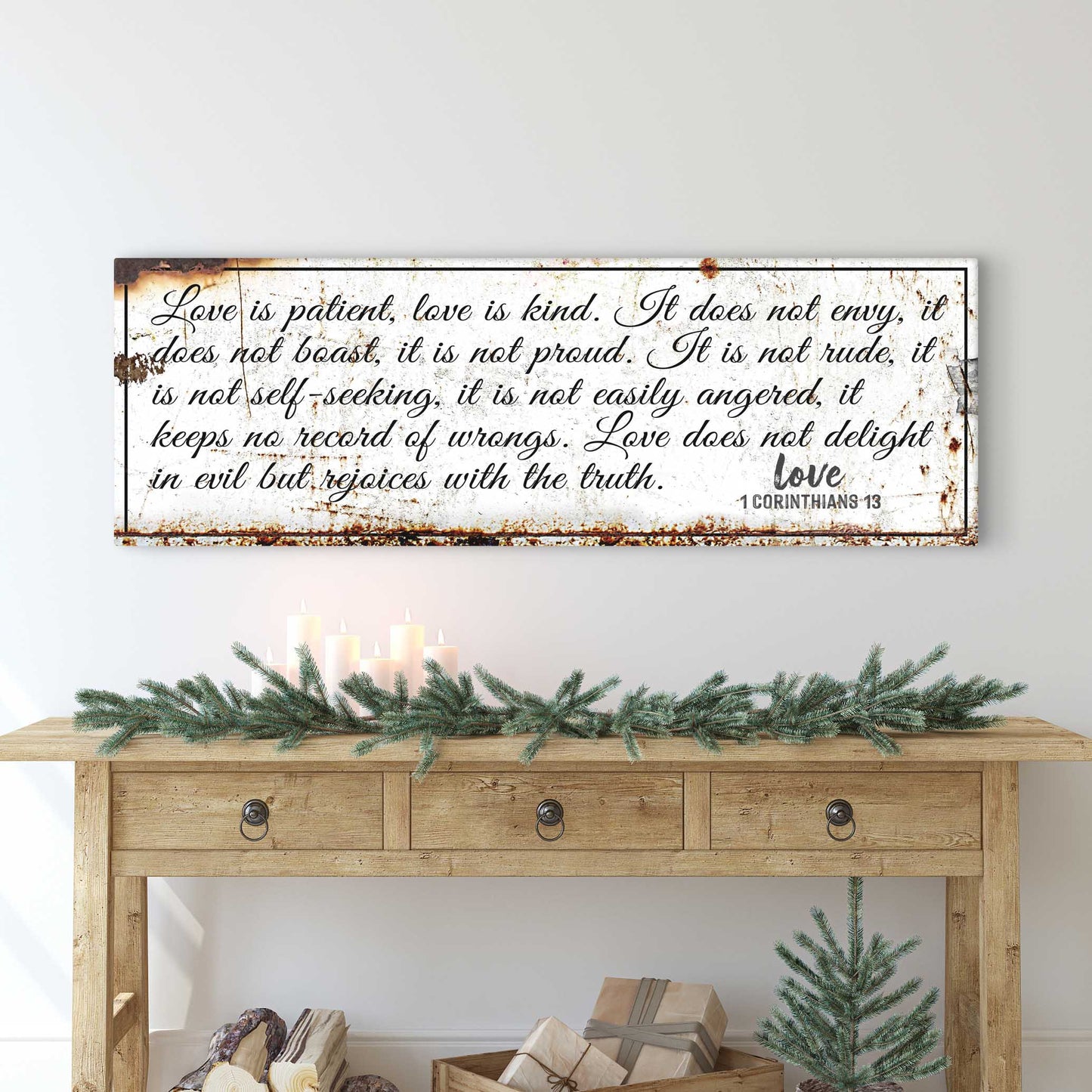 1 Corinthians 13 Love Is Patient Faith Canvas Sign