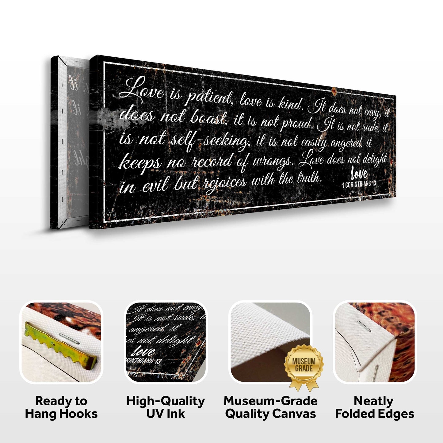 1 Corinthians 13 Love Is Patient Rustic Christian Wall Art