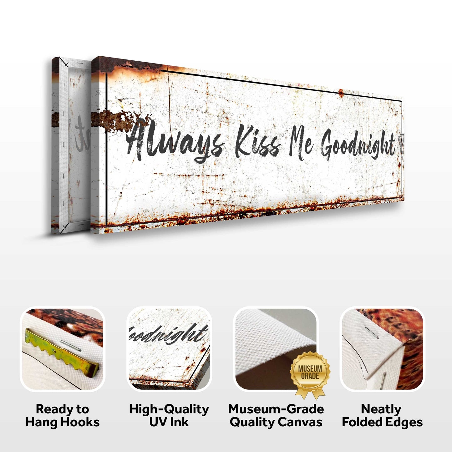 Always Kiss Me Goodnight Couple Canvas Wall Art