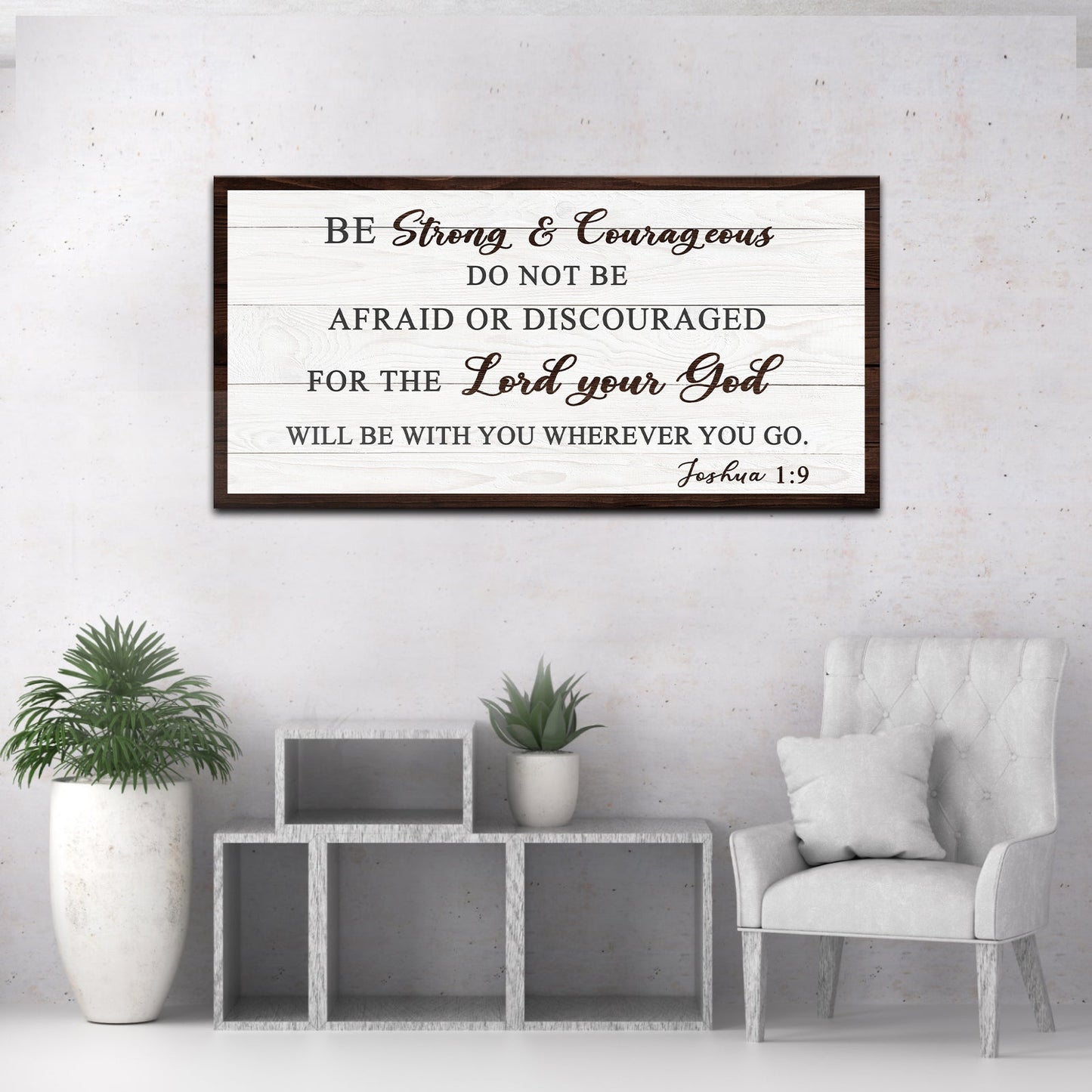Joshua 1:9 Do Not Be Afraid Faith Canvas Sign