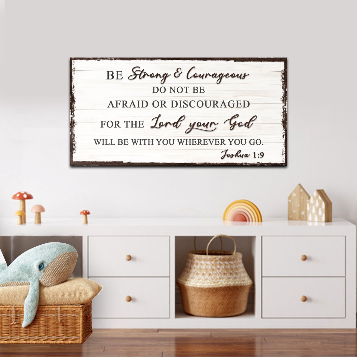 Joshua 1:9 Do Not Be Afraid Faith Canvas Sign
