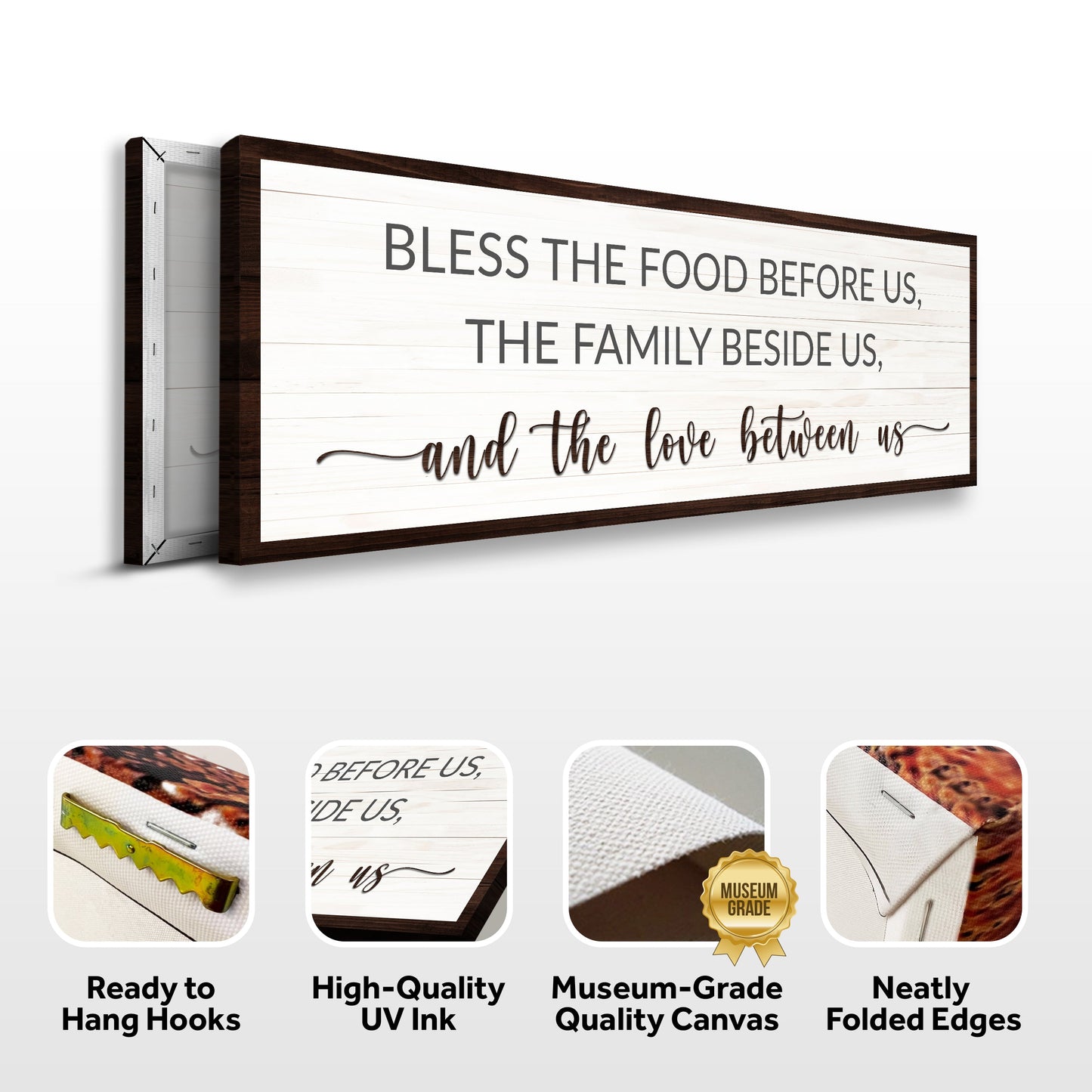Bless the Food Before Us Kitchen Canvas Wall Art