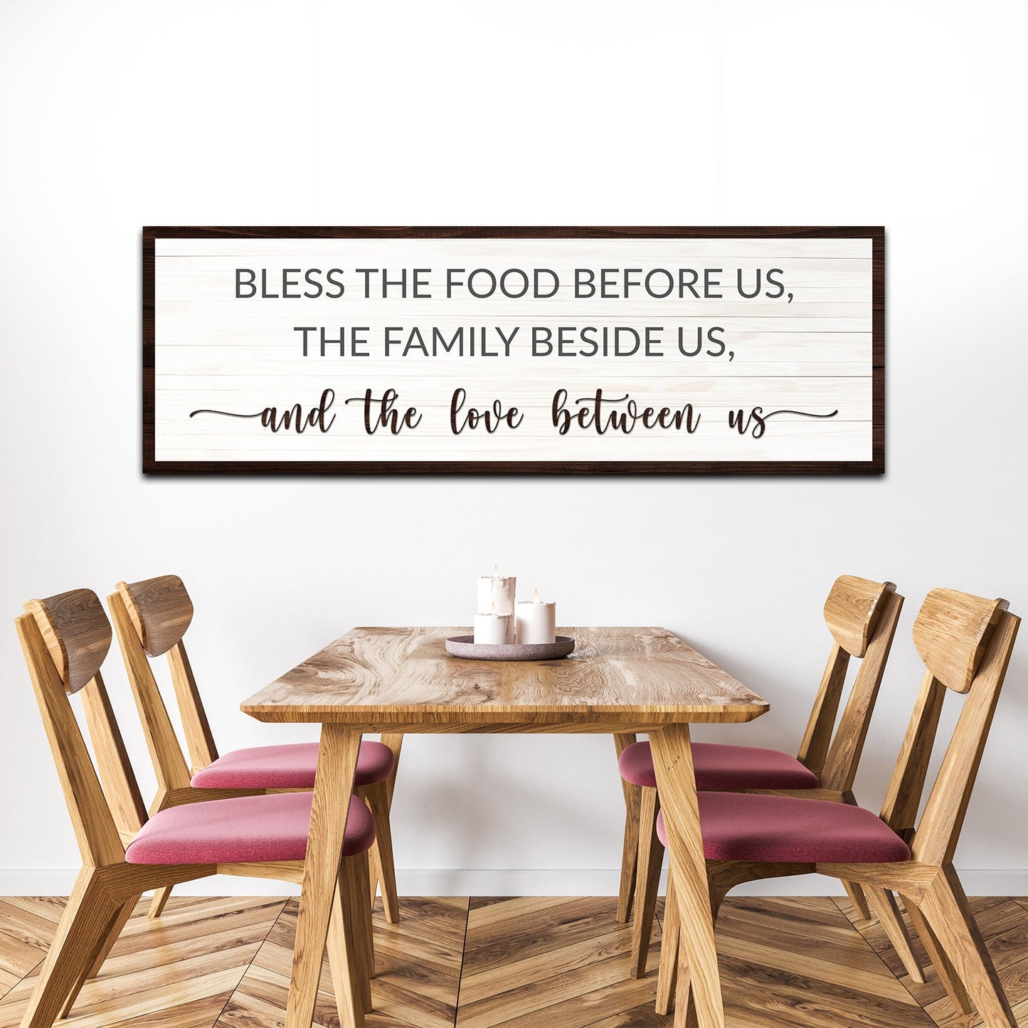 Bless the Food Before Us Kitchen Canvas Wall Art