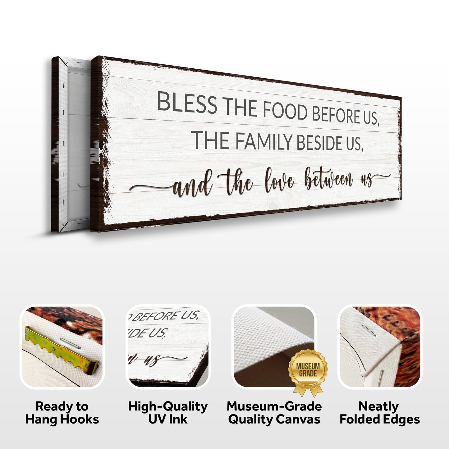 Bless The Food Before Us Faith Canvas Sign