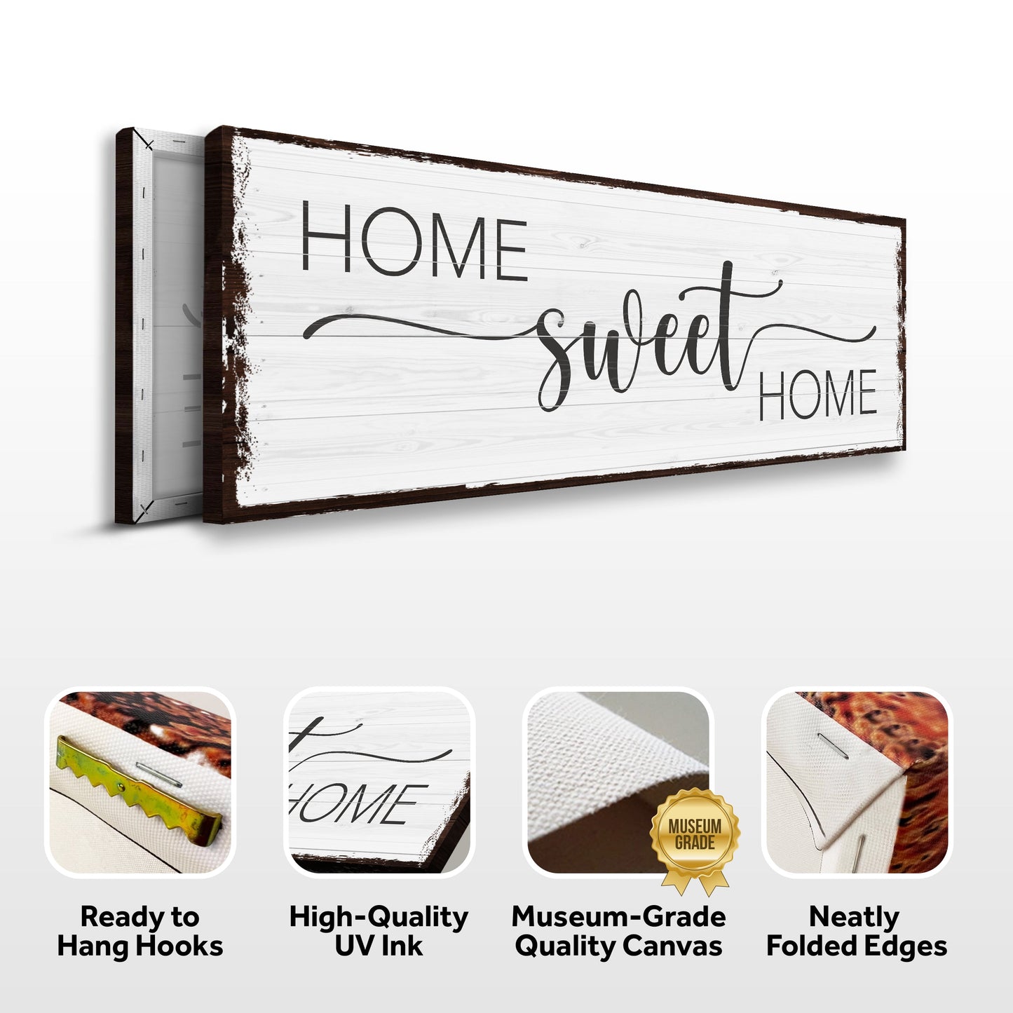 Home Sweet Home Rustic Canvas Sign