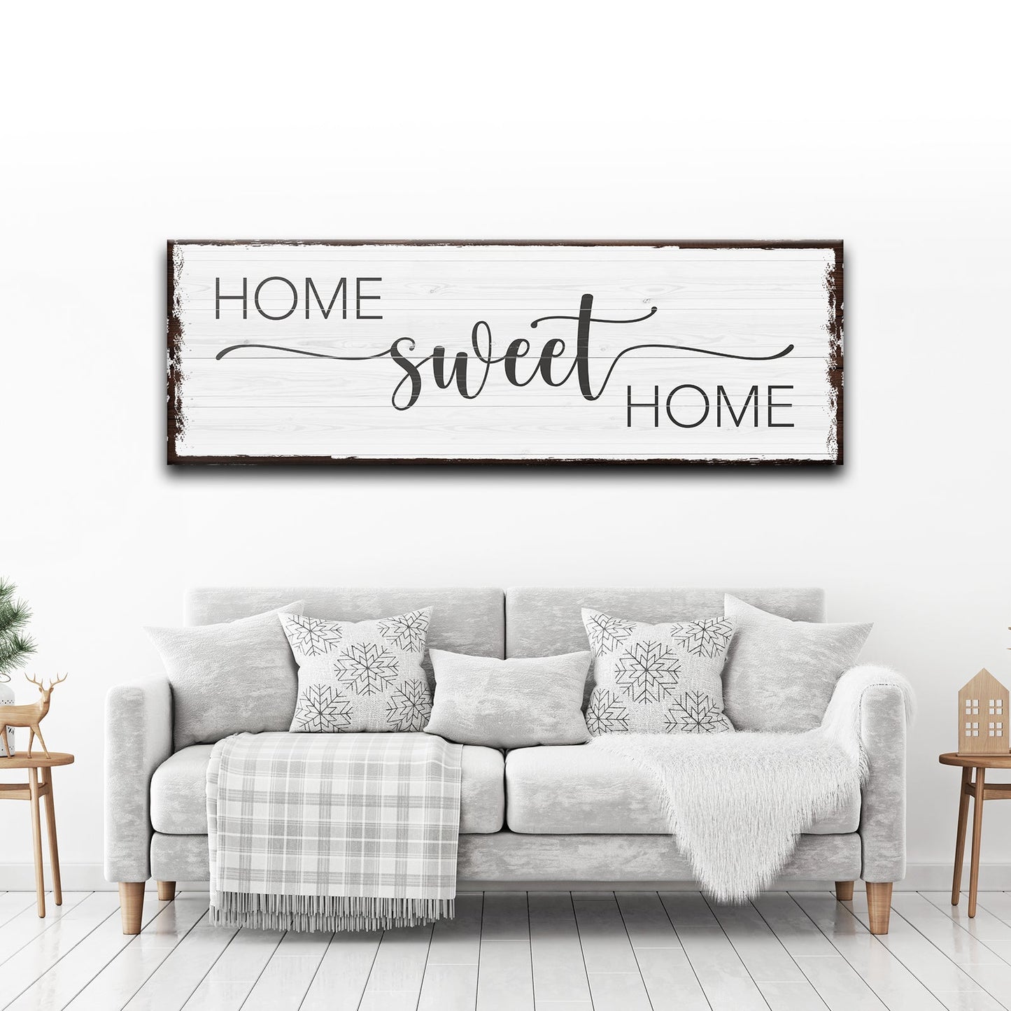 Home Sweet Home Rustic Canvas Sign